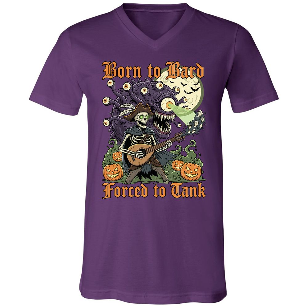 Born to Bard – Forced to Tank Unisex V-Neck T-Shirt - Team Purple - 9