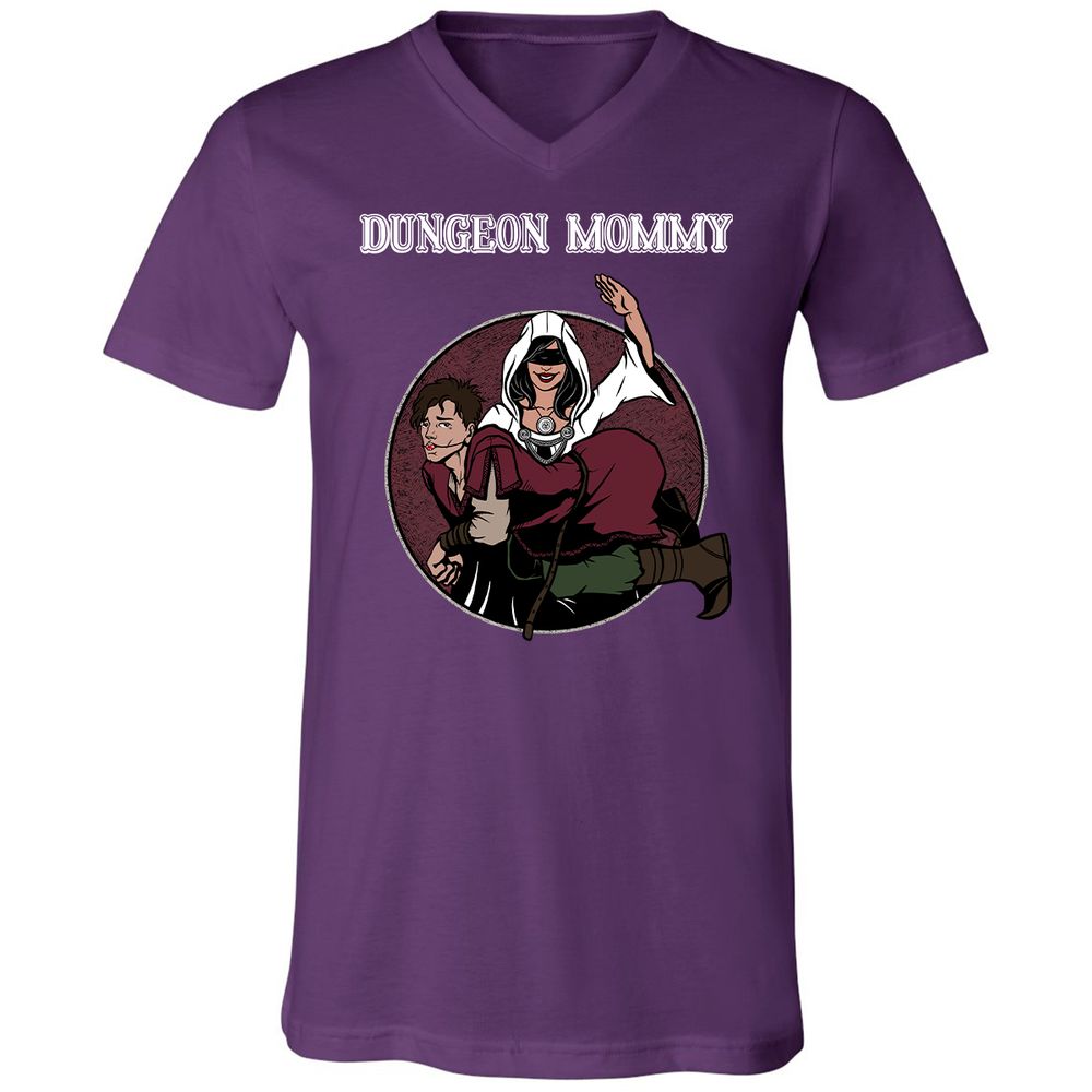 Dominant Dungeon Mommy Unisex V-Neck T-Shirt - Team Purple - 9
