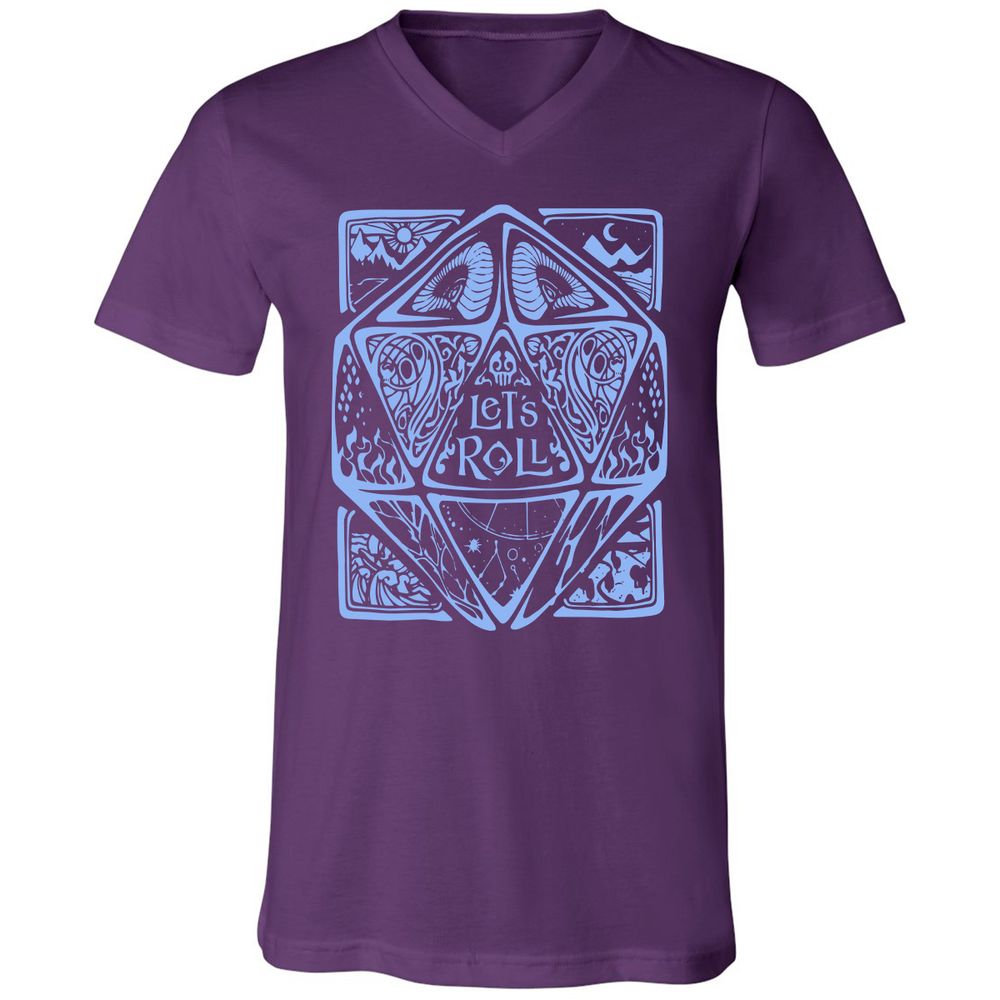 Let's Roll Unisex V-Neck T-Shirt - Team Purple - 9