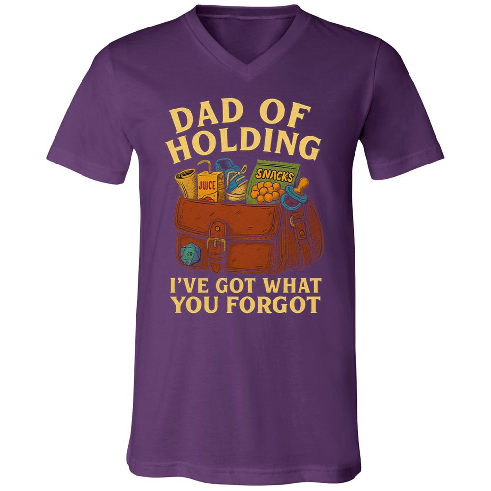 Dad Of Holding Unisex V-Neck T-Shirt - Team Purple - 9