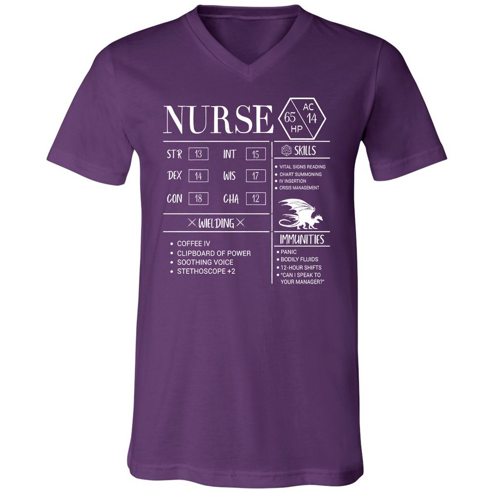 Nurse New Unisex V-Neck T-Shirt - Team Purple - 9