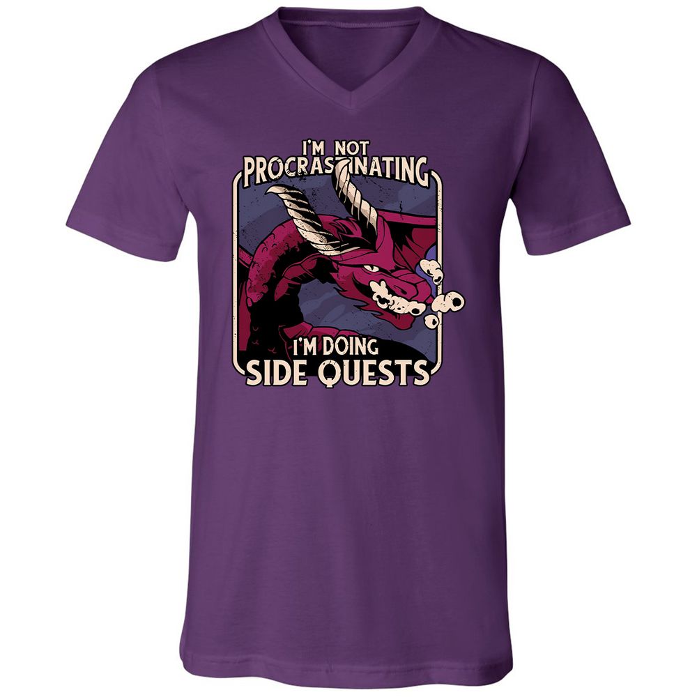 Doing Side Quests Unisex V-Neck T-Shirt - Team Purple - 9