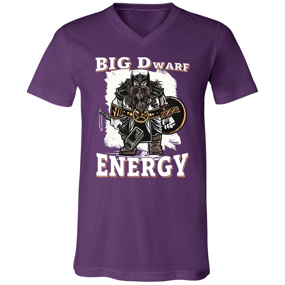 Big Dwarf Energy Unisex V-Neck T-Shirt - Team Purple - 9