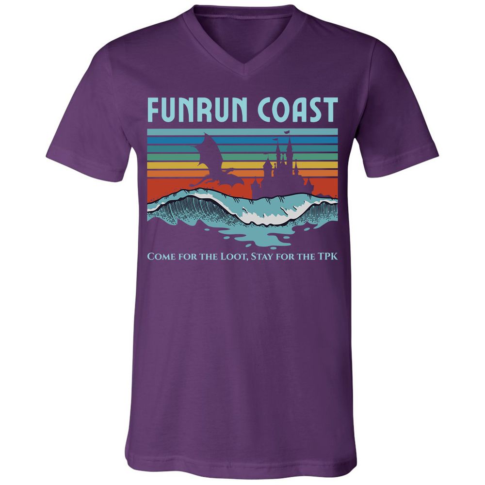 FUNRUN COAST Unisex V-Neck T-Shirt - Team Purple - 9