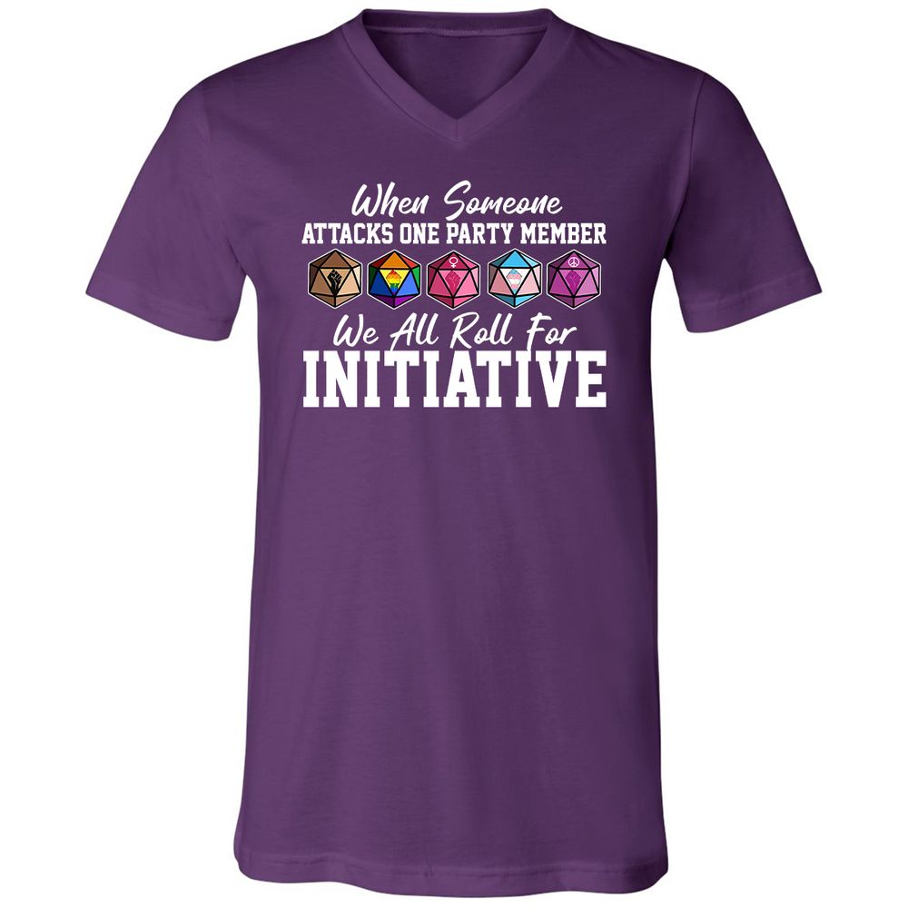 LGBT Roll For Initiative Unisex V-Neck T-Shirt - Team Purple - 9