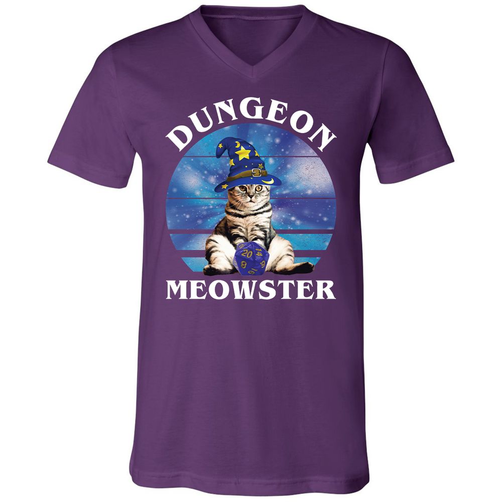 Dungeon Meowster Vintage Unisex V-Neck T-Shirt - Team Purple - 9