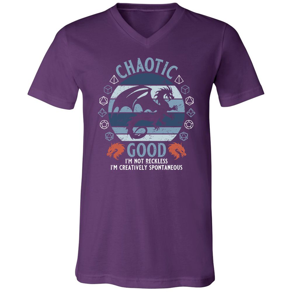 Chaotic Good 2 Unisex V-Neck T-Shirt - Team Purple - 9