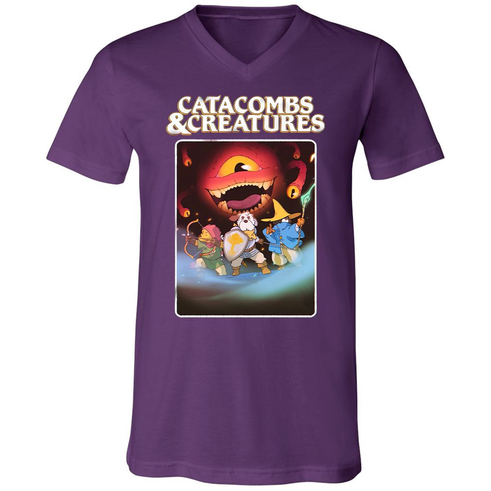 Catacombs & Creatures Unisex V-Neck T-Shirt - Team Purple - 9
