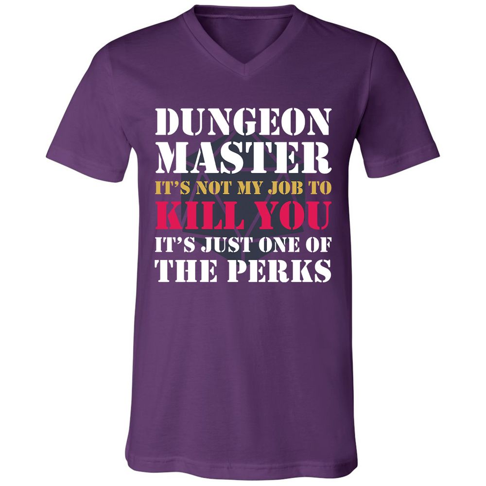 DUNGEON MASTER NOT MY JOB Unisex V-Neck T-Shirt - Team Purple - 9
