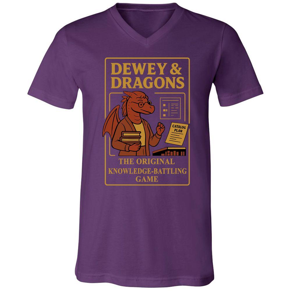 Dewey & Dragons Unisex V-Neck T-Shirt - Team Purple - 9