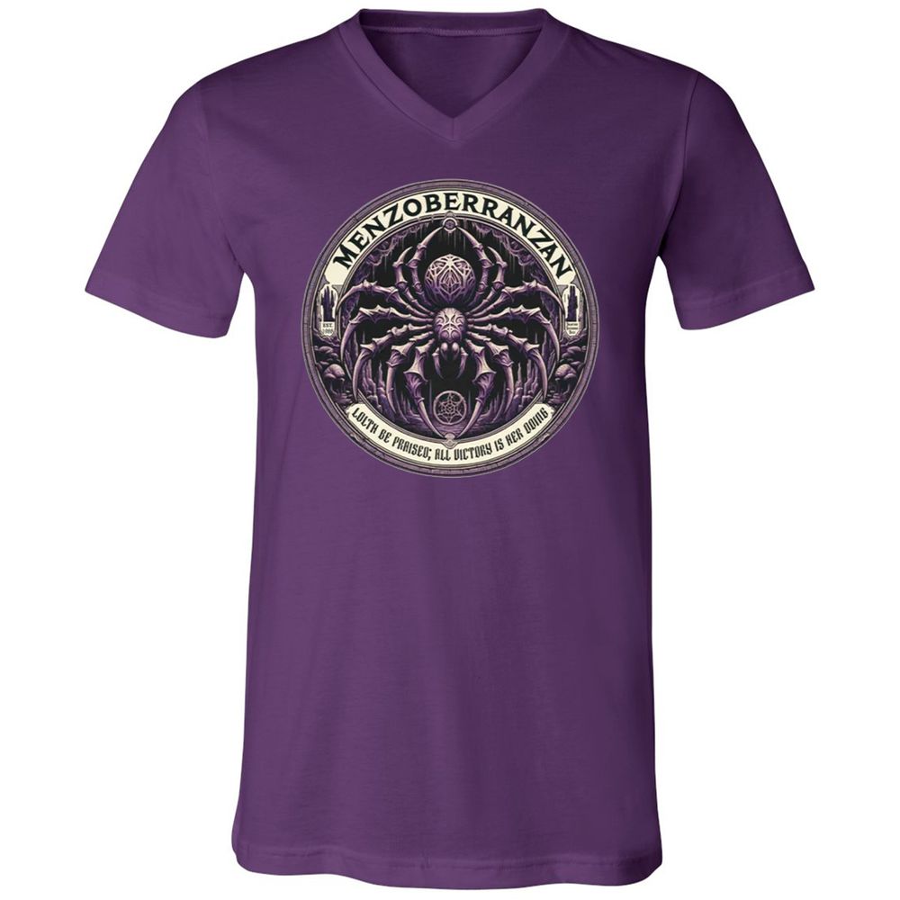 Menzoberranzan Lolth Be Praised Unisex V-Neck T-Shirt - Team Purple - 9