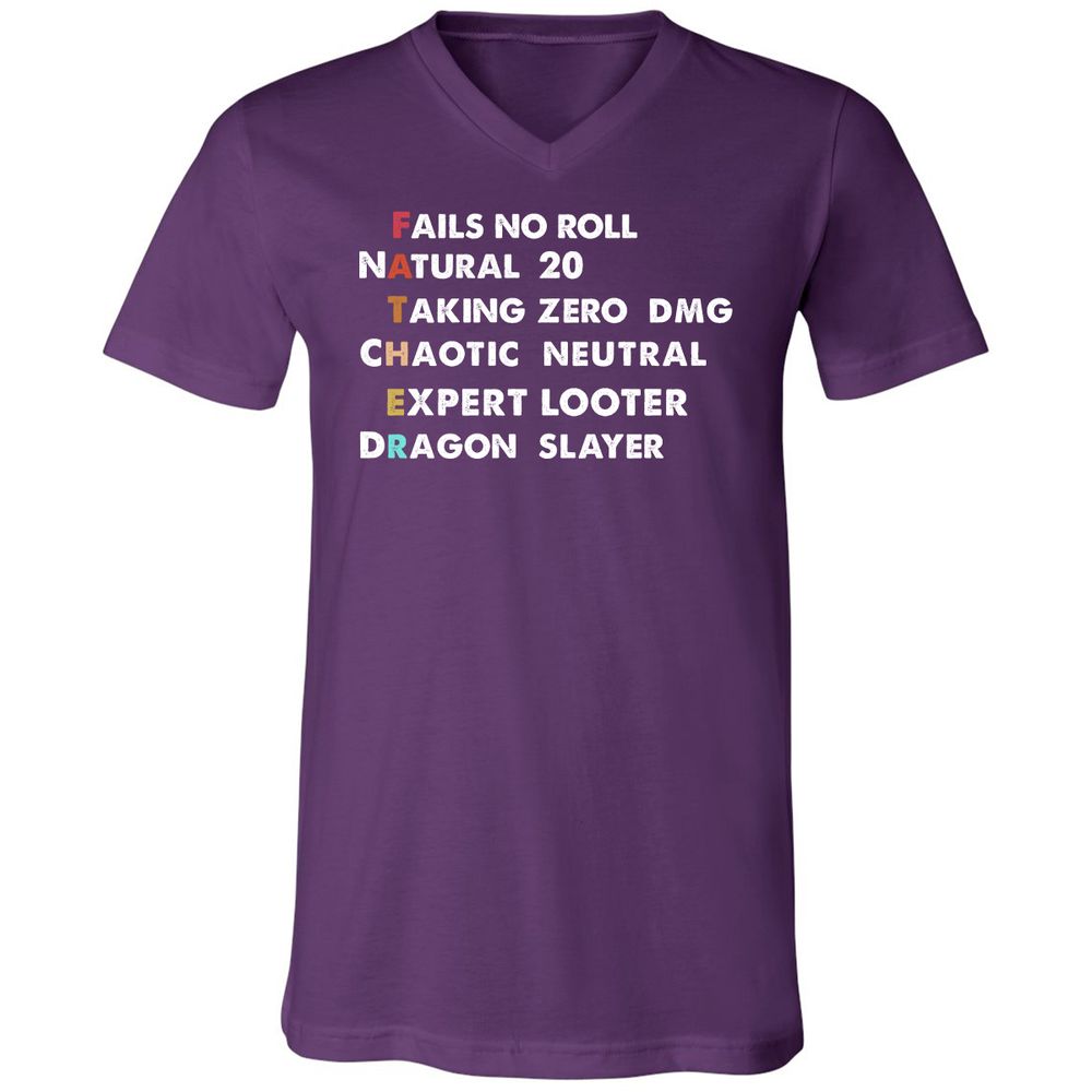 Father D&D Unisex V-Neck T-Shirt - Team Purple - 9