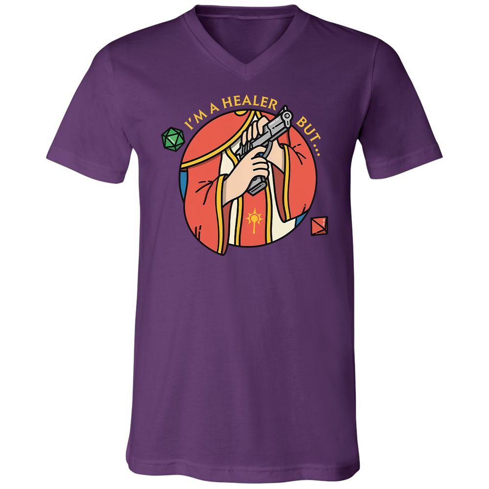 I'm A Healer But Unisex V-Neck T-Shirt - Team Purple - 9