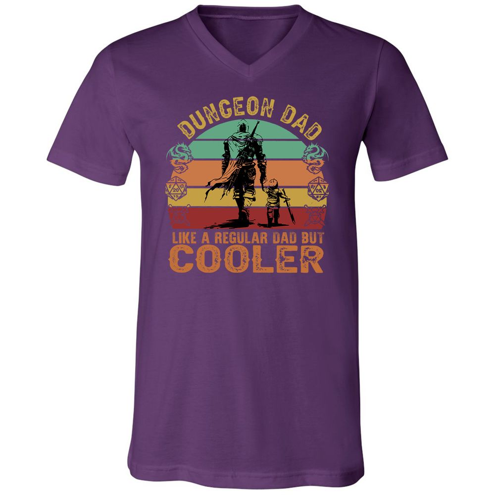 Dungeon Dad Like A Regular Dad Unisex V-Neck T-Shirt - Team Purple - 9