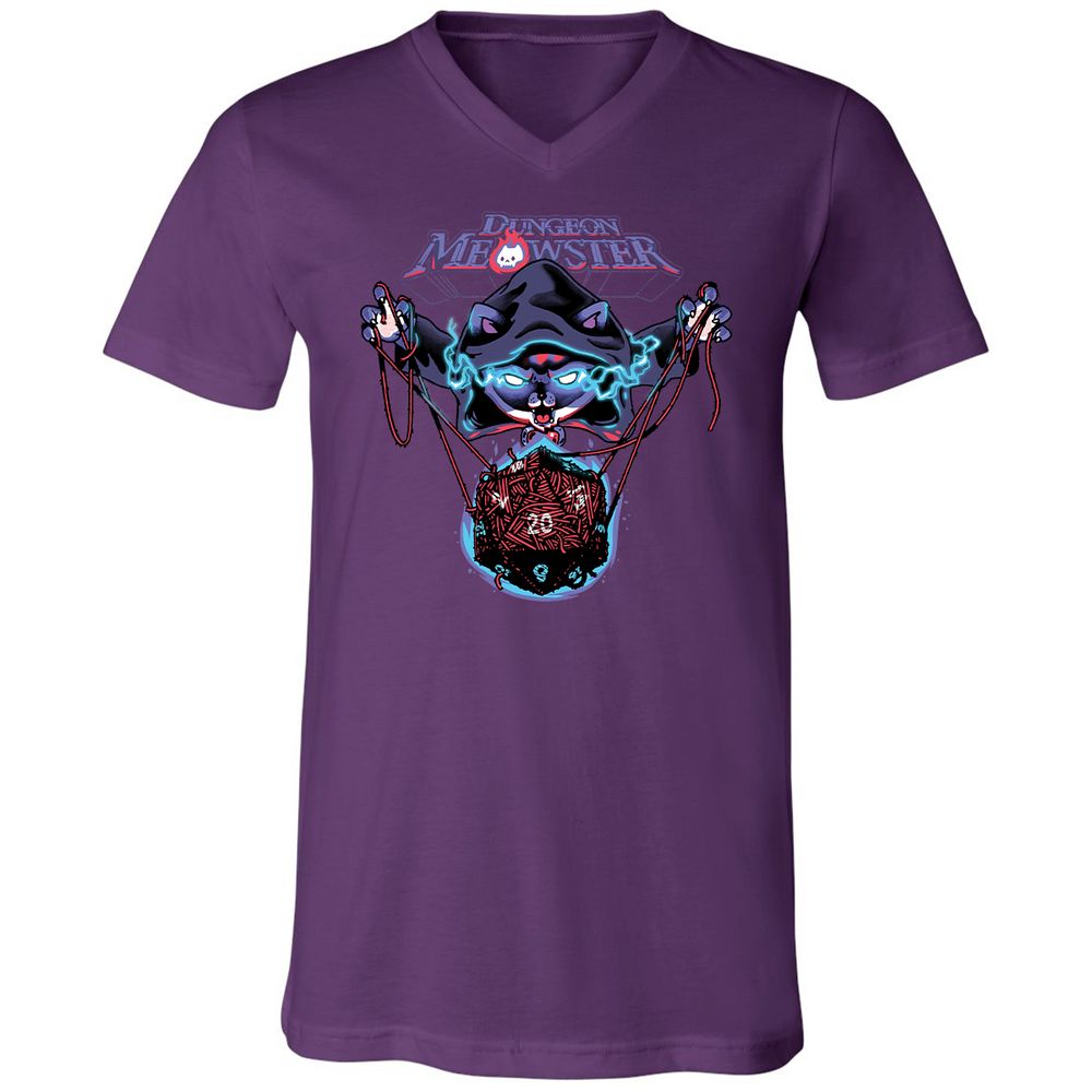 Dungeon Meowster Unisex V-Neck T-Shirt - Team Purple - 9