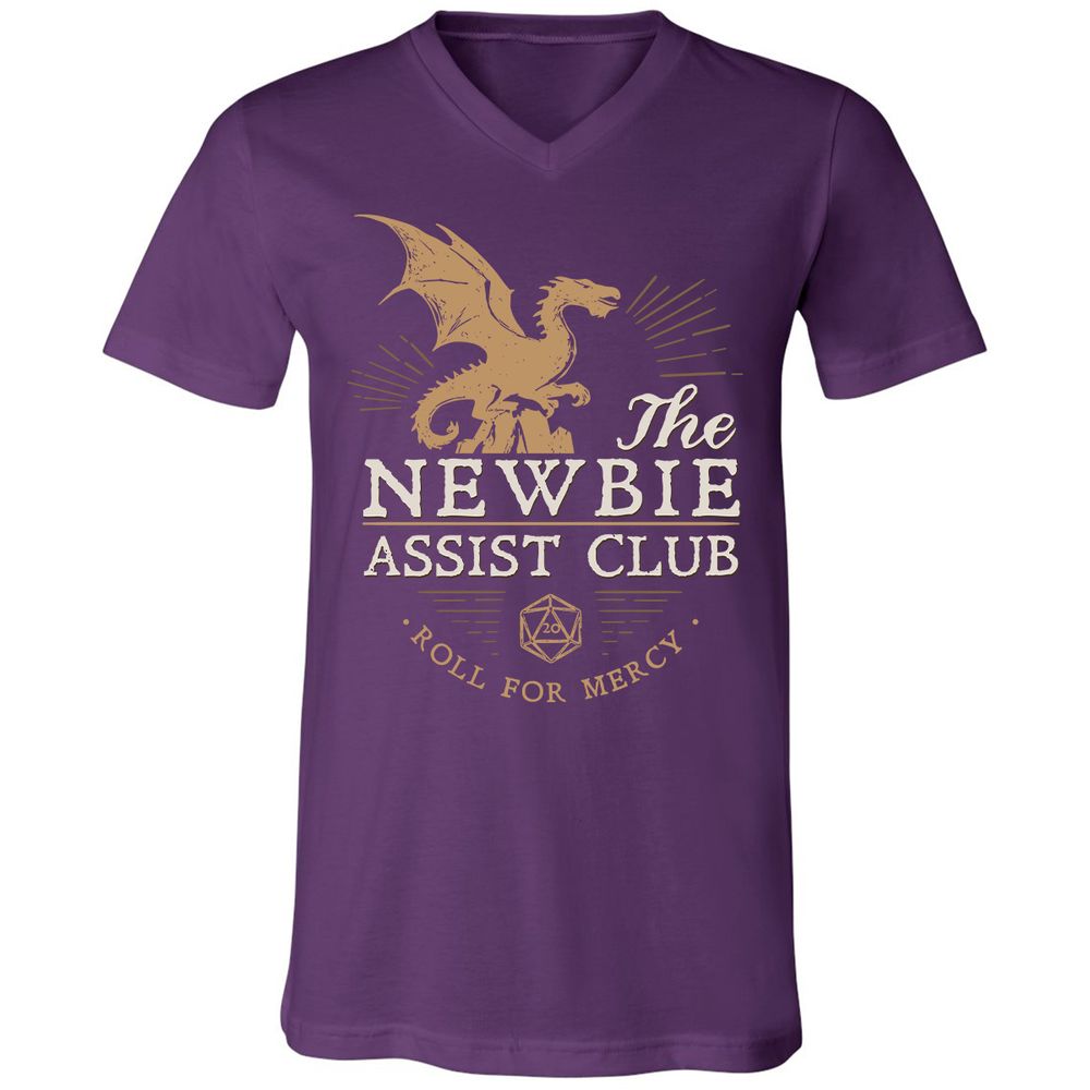 The Newbie Assist Club Unisex V-Neck T-Shirt - Team Purple - 9