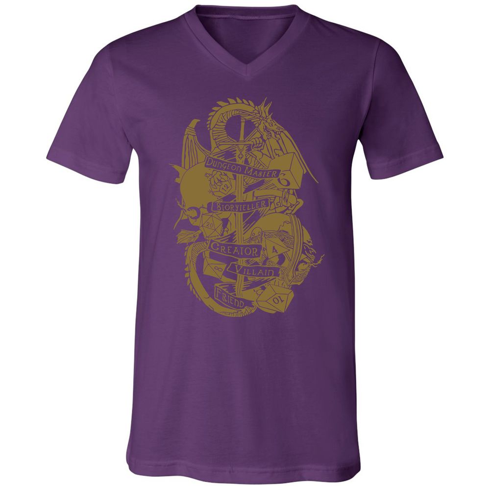 Dungeon Master Dragon Unisex V-Neck T-Shirt - Team Purple - 9