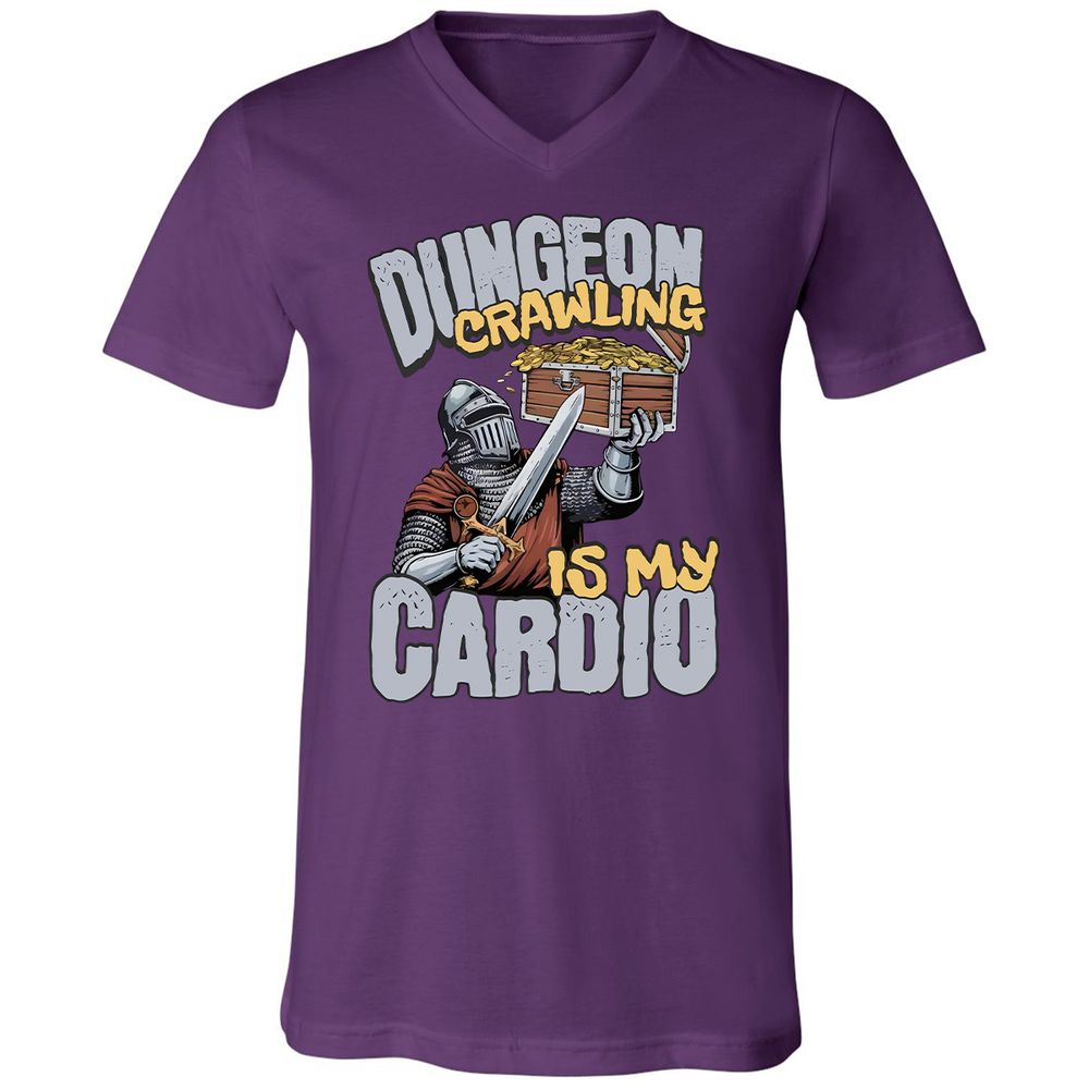 Dungeon Crawling Is My Cardio Unisex V-Neck T-Shirt - Team Purple - 9