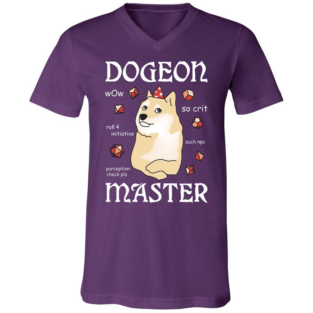 Dogeon Master Unisex V-Neck T-Shirt - Team Purple - 9