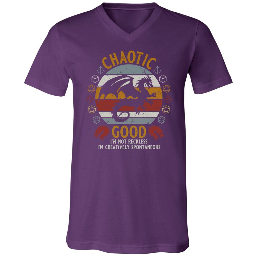 Chaotic Good Unisex V-Neck T-Shirt - Team Purple - 9