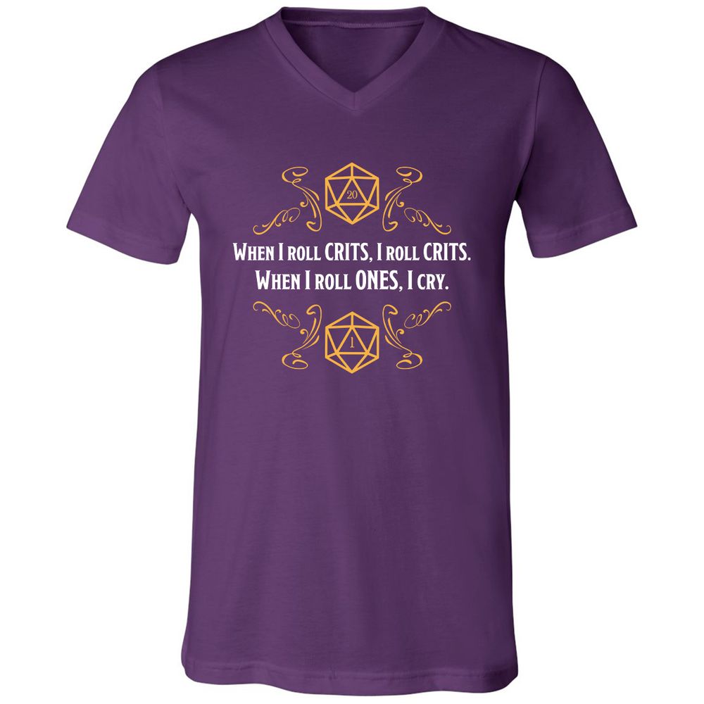 When I Roll Crits Unisex V-Neck T-Shirt - Team Purple - 9