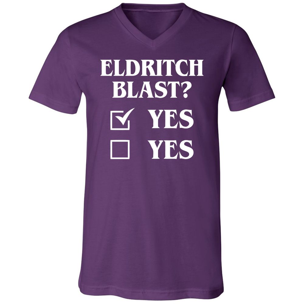 Eldritch Blast Yes Unisex V-Neck T-Shirt - Team Purple - 9