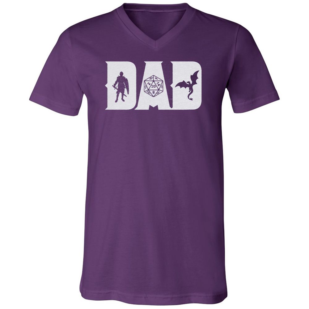 Dad Fathers Day Unisex V-Neck T-Shirt - Team Purple - 9