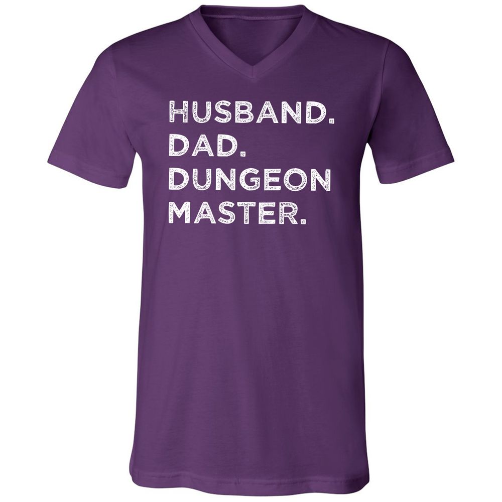 Husband Dad Dungeon Master Unisex V-Neck T-Shirt - Team Purple - 9