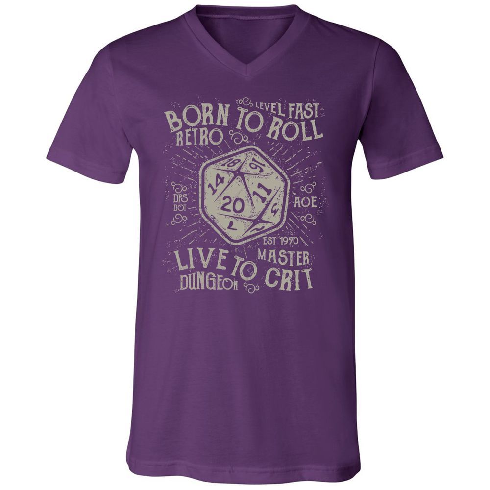 Born To Roll Live To Crit Unisex V-Neck T-Shirt - Team Purple - 9