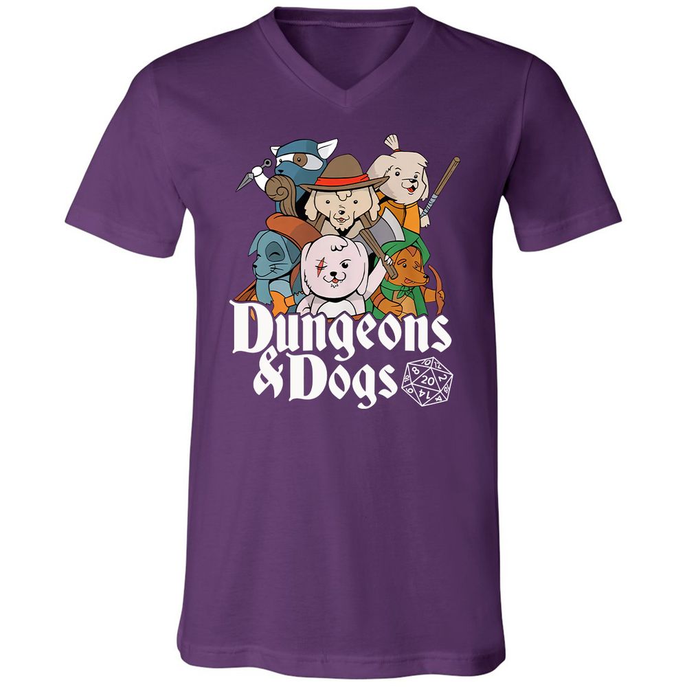 Dungeons & Dogs Unisex V-Neck T-Shirt - Team Purple - 9