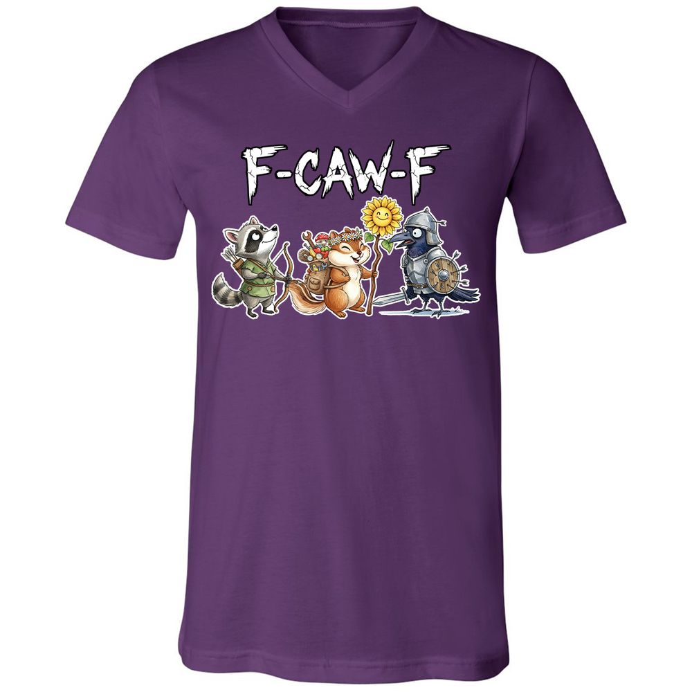 F-CAW-F Adventuring party Unisex V-Neck T-Shirt - Team Purple - 9