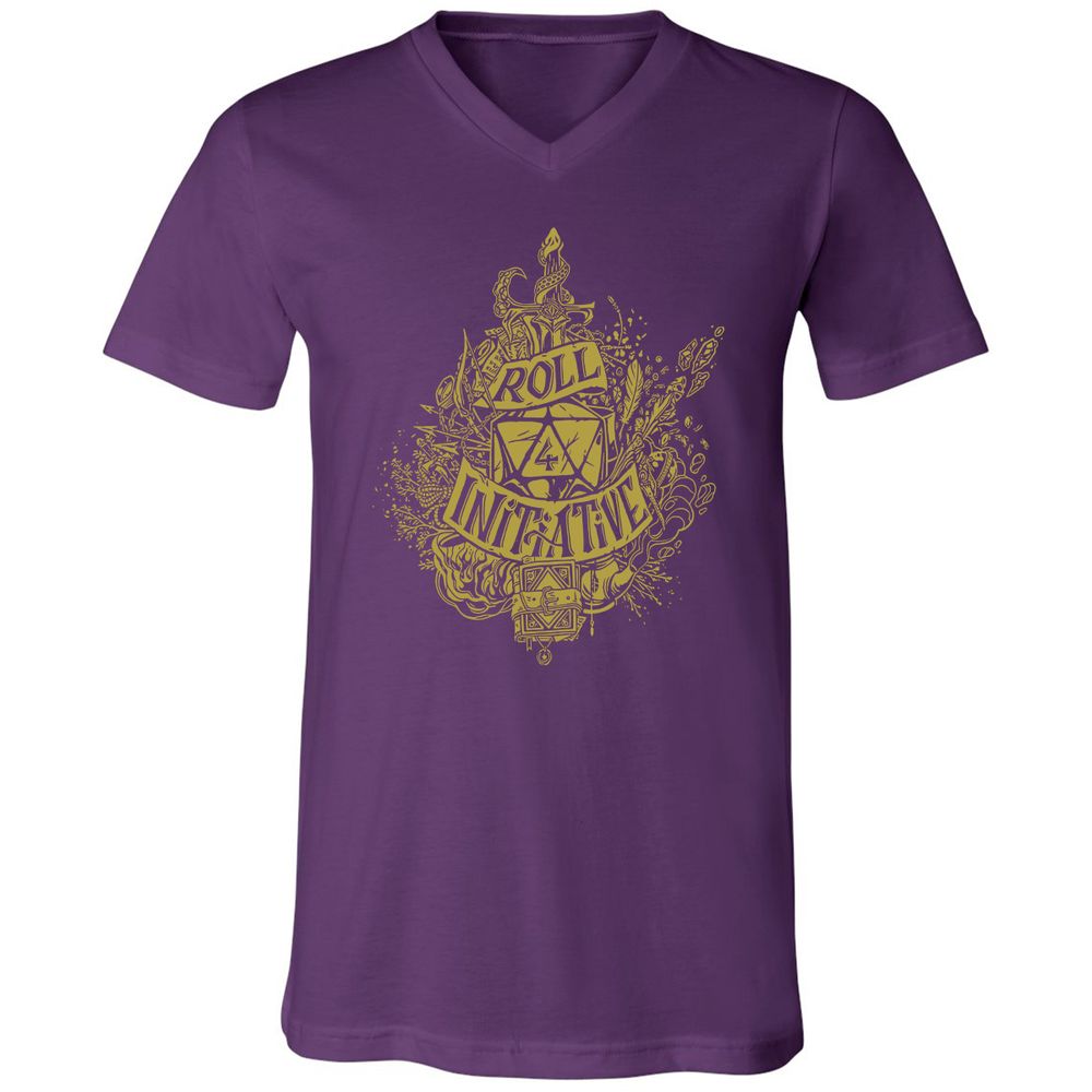 Roll Initiative Unisex V-Neck T-Shirt - Team Purple - 9