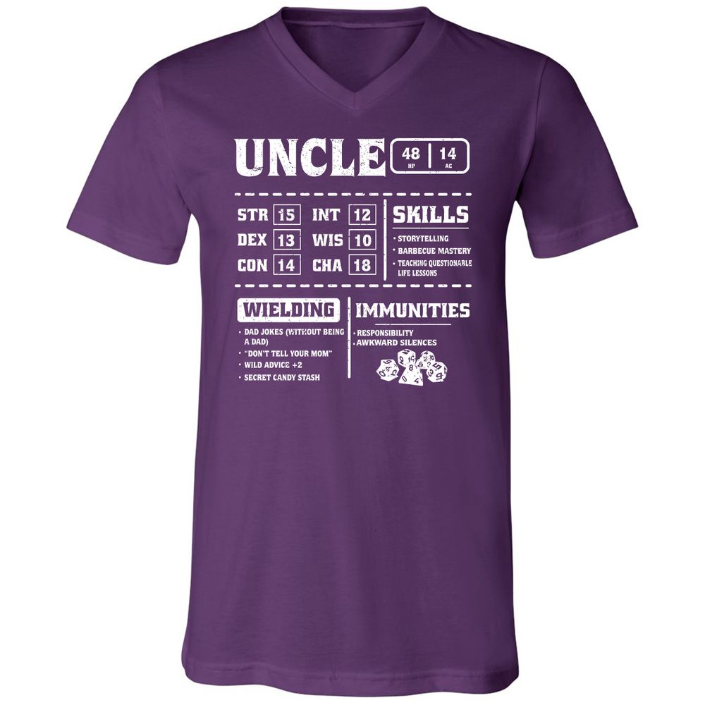 Uncle Stats Unisex V-Neck T-Shirt - Team Purple - 9