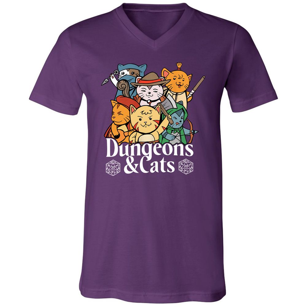 Dungeons & Cats Unisex V-Neck T-Shirt - Team Purple - 9