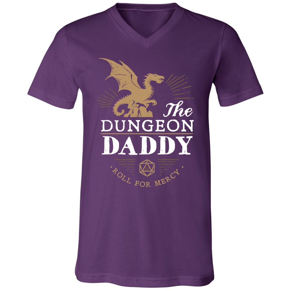 Dungeon Daddy Roll For Mercy Unisex V-Neck T-Shirt - Team Purple - 9