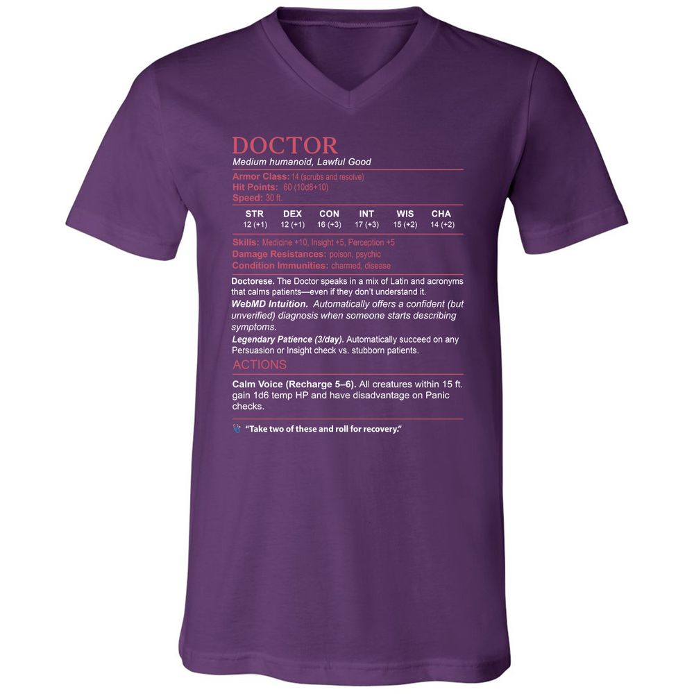 Doctor Stats Unisex V-Neck T-Shirt - Team Purple - 9