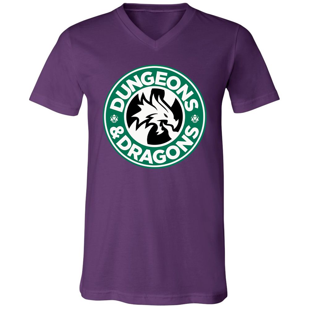 D&D Coffee Unisex V-Neck T-Shirt - Team Purple - 9