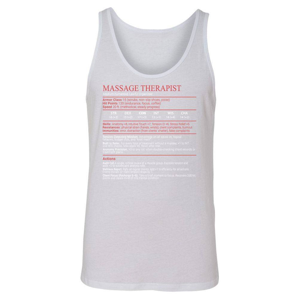Massage Therapist Stats Block - White - 9