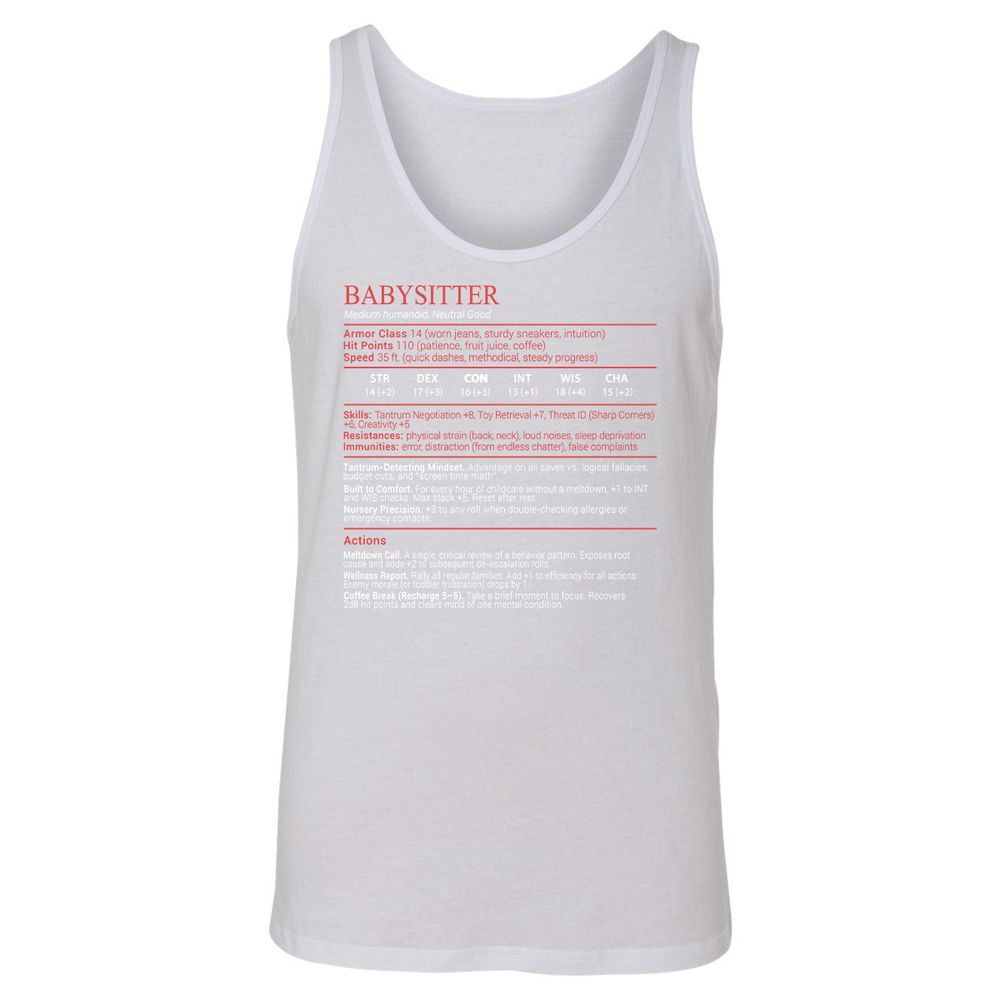 Baby Sitter Stats Block - White - 9