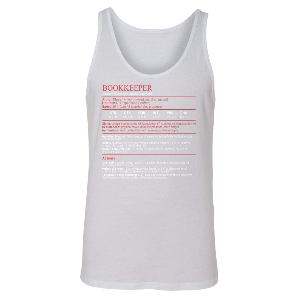 Bookkeepper Stats Block - White - 9