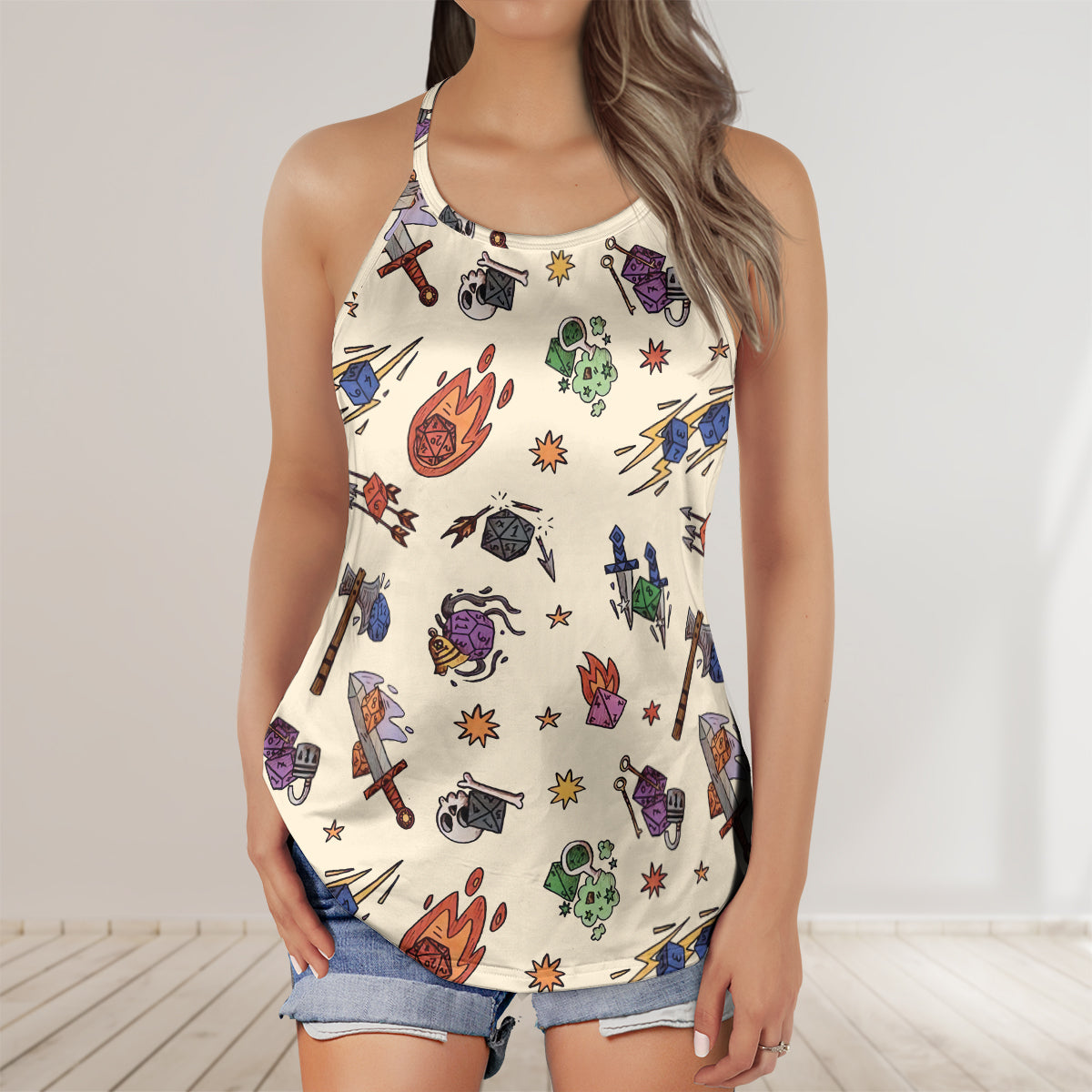 Dice World Criss Cross Tank Top