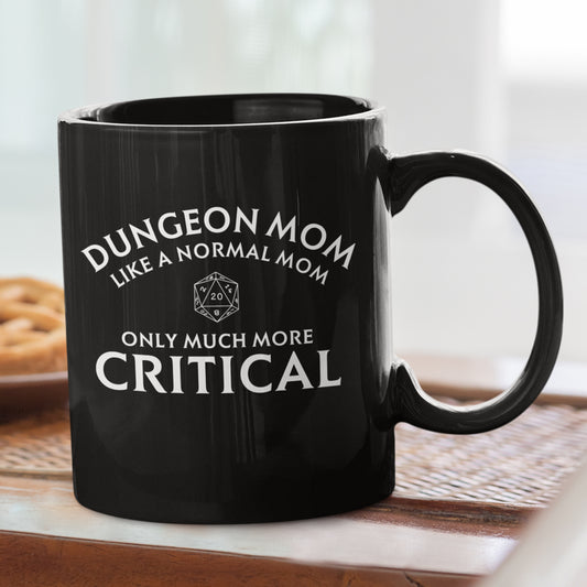 Dungeon Mom Normal Mom Black Ceramic Mug