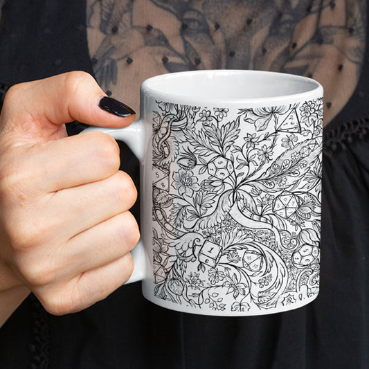 Fantasy Flower Dice Ceramic Mug