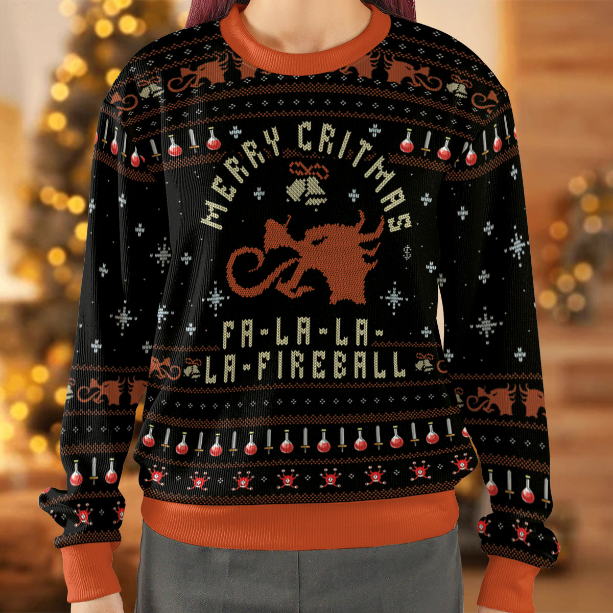 Fa-La-La-La Fireball Ugly Christmas Sweatshirt