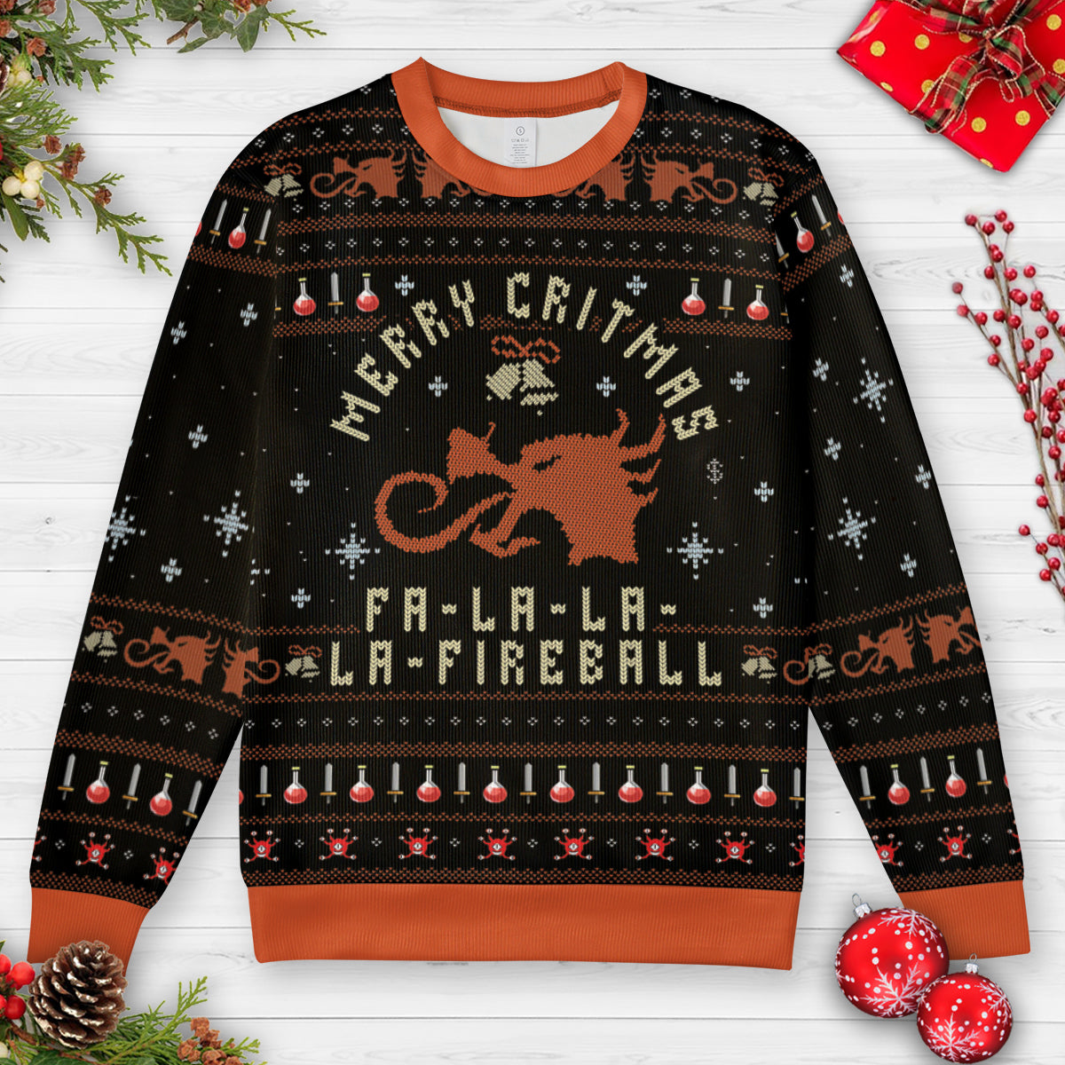 Fa-La-La-La Fireball Ugly Christmas Sweatshirt