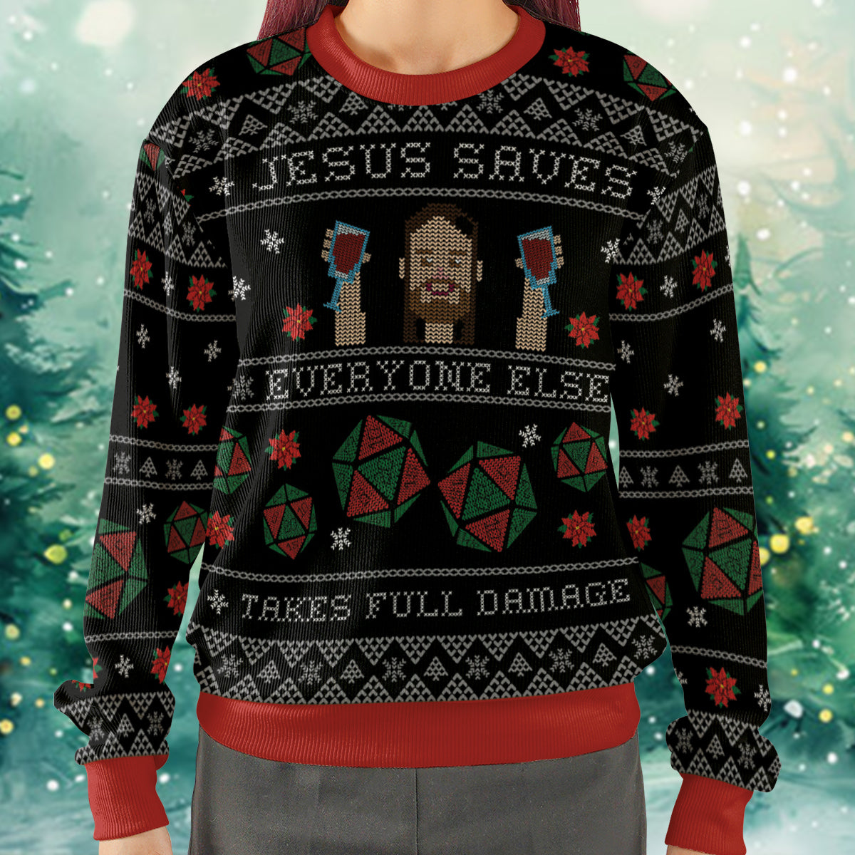 Jesus Saves Ugly Christmas Sweatshirt
