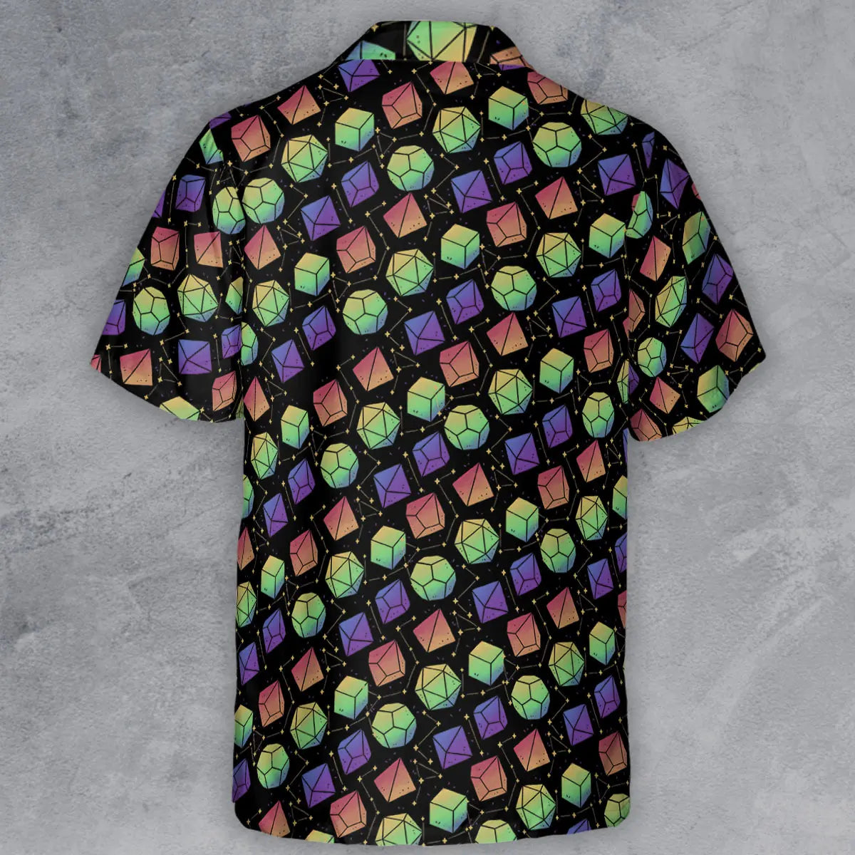 Rainbow Galaxy Dice Button Down Shirt