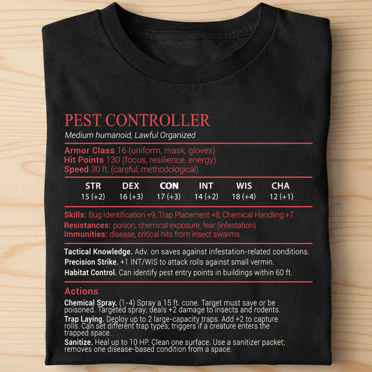 Pest Controller Stats Block Classic Unisex T-Shirt