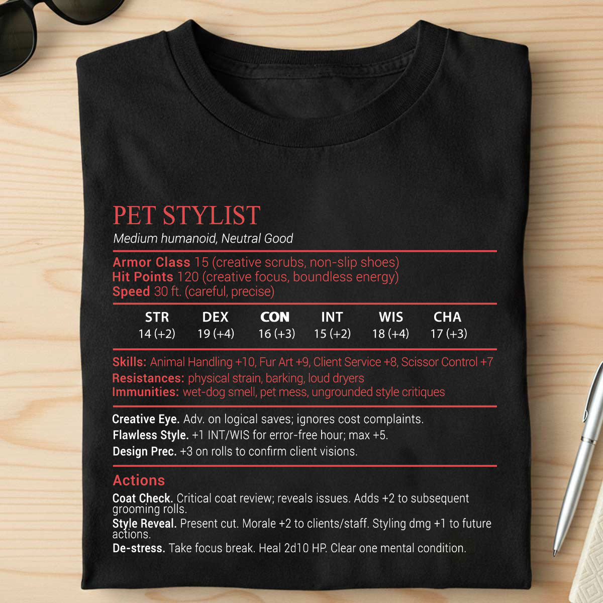 Pet Stylist Stats Block Classic Unisex T-Shirt