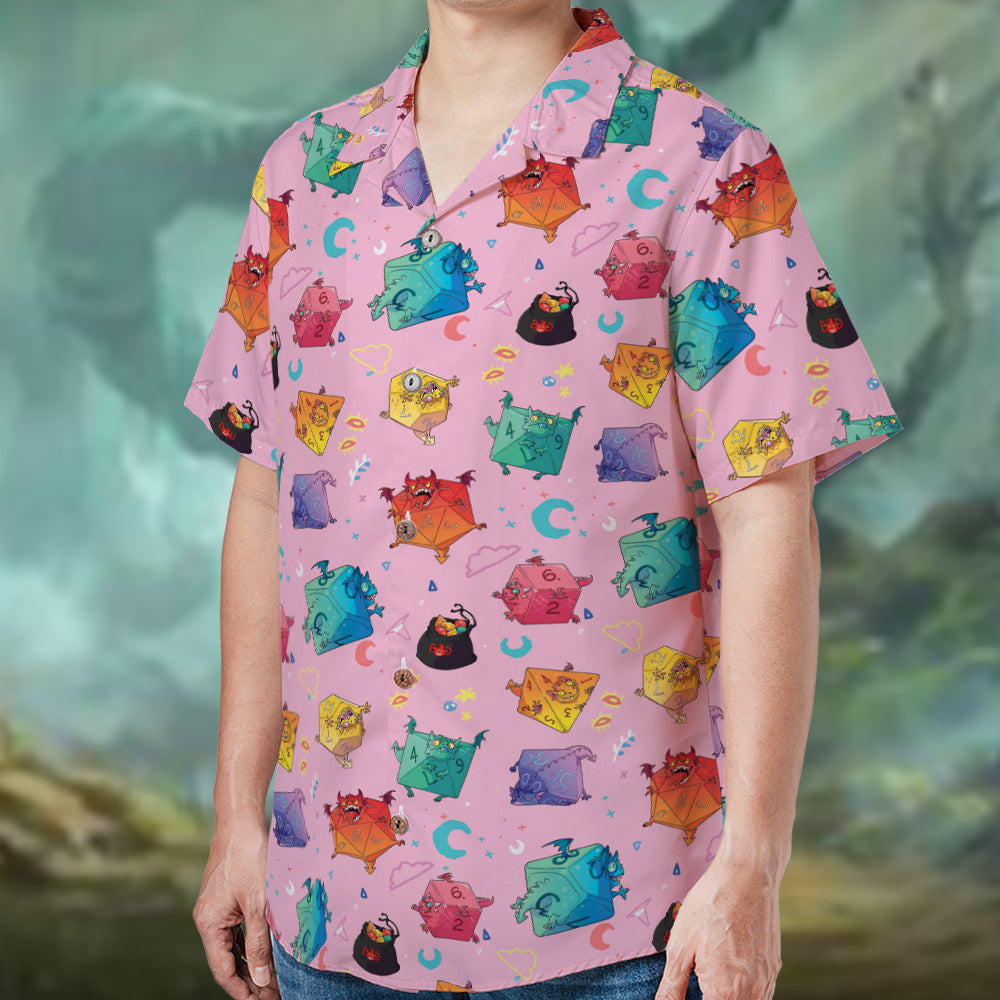 Fantasy Monster Dices Hawaiian Shirt